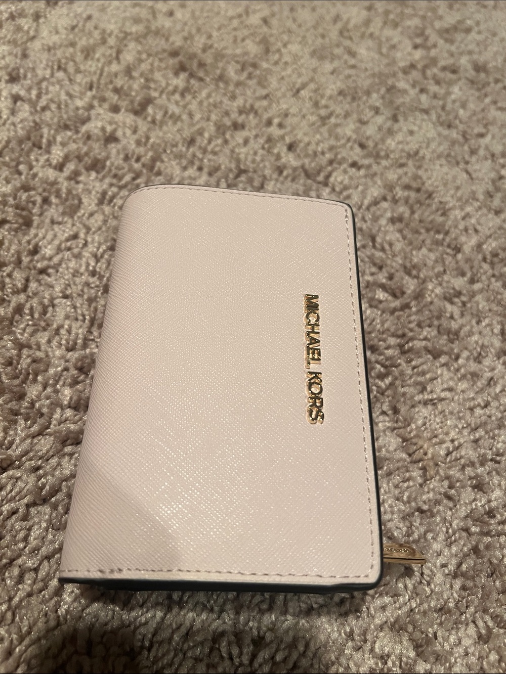 Michael Kors Pale Blush Leather Bifold Wallet with Gold Logo - Picture 2 of 7